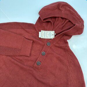 Flag & Anthem Men's Henley Hooded Pocket‎ 100% Cotton Knit Sweater, Burnt Orange